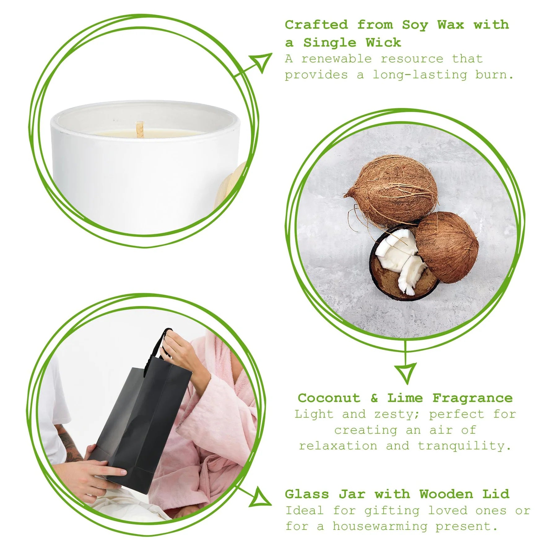 Soy Wax Scented Candle - Coconut & Lime