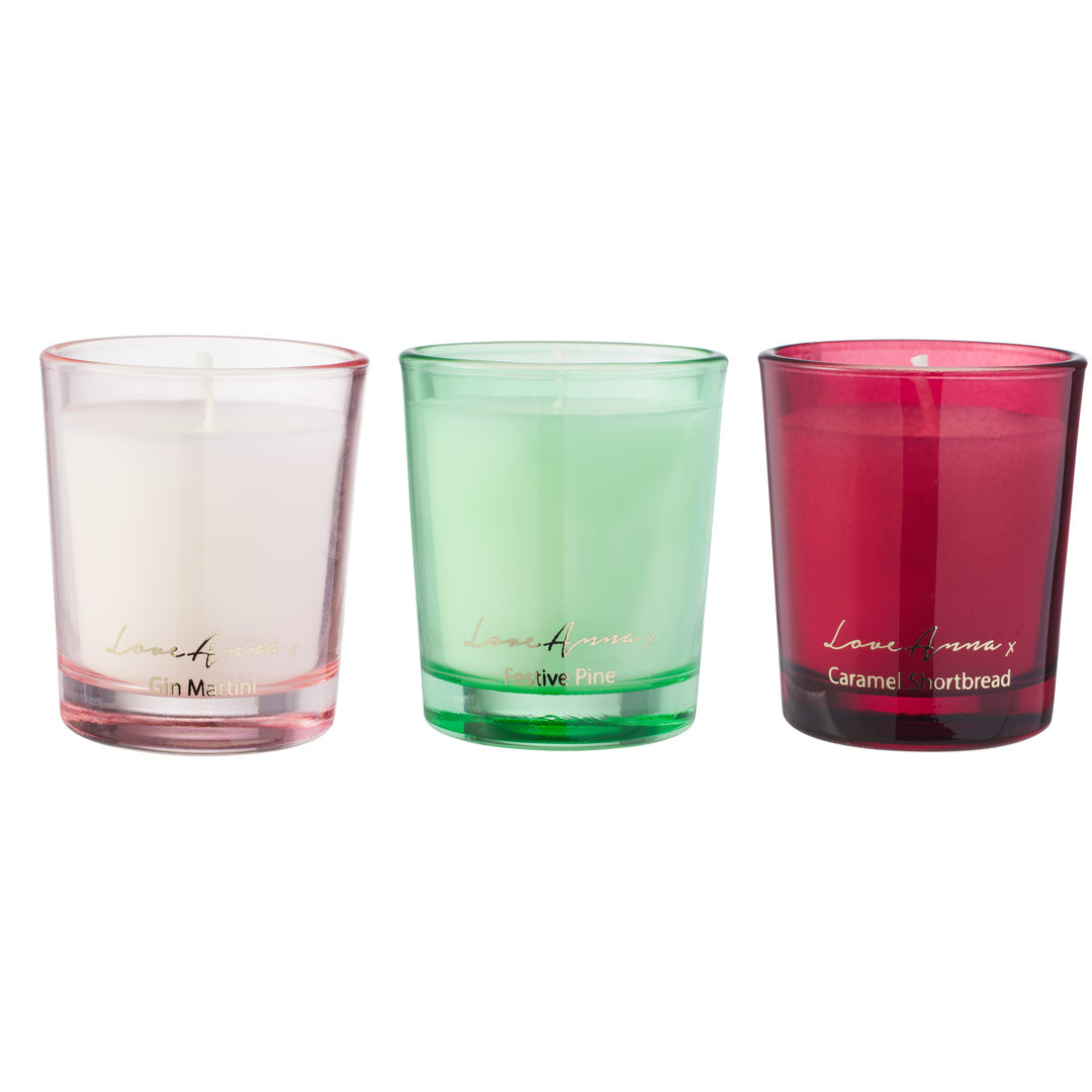 Love Anna x Jolly Folk Gin Martini Fragrance Candle 50g Set of 3 Assorted Gift Boxed