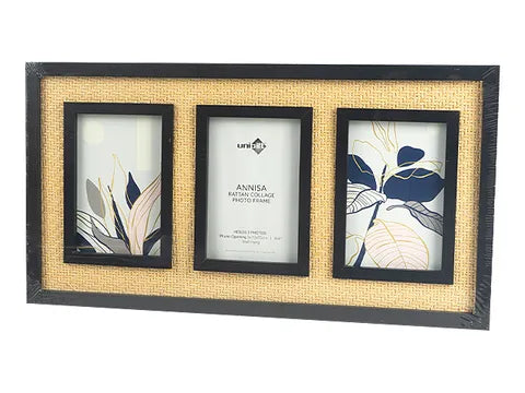 Annisa Rattan Frame 10x15cm - 3 in 1 Collage Frame