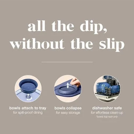 Madesmart® Dipware® Appetiser Tray With Bowl - 36x18cm - Midnight Blue