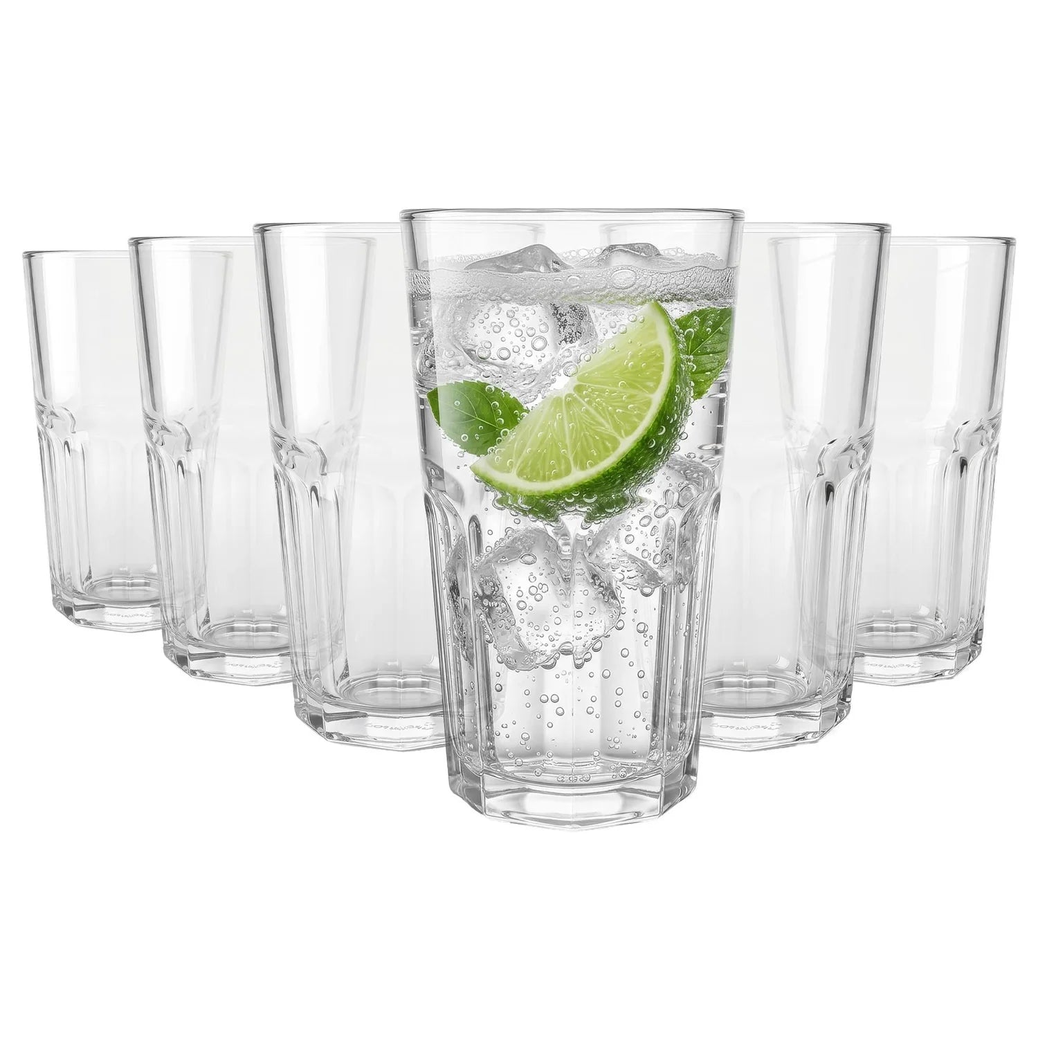 Panelled Highball Glasses 400ml - Pack of 6
