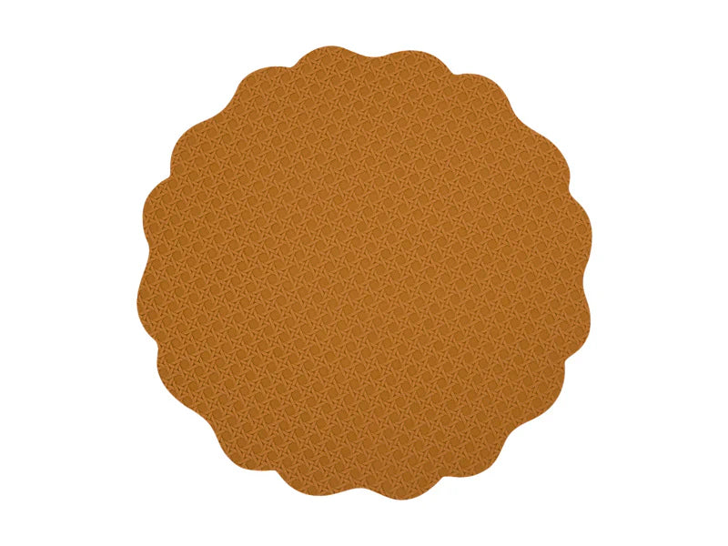Casa Domani Banda Leather Look Placemat 38cm - Cafe