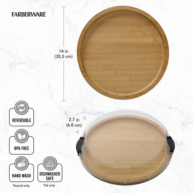Farberware Build-a-Board Bamboo Round Snack Serving Board - 35.5cm