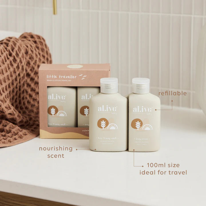 al.ive Little Traveller Wash & Lotion Travel Set - 100ml