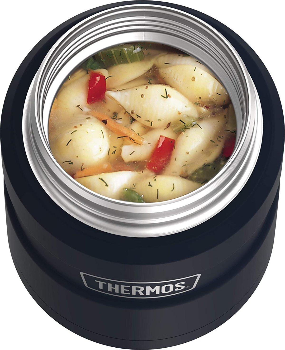Thermos 470ml Stainless King Vacuum Food Flask/Jar with Spoon - Midnight Blue
