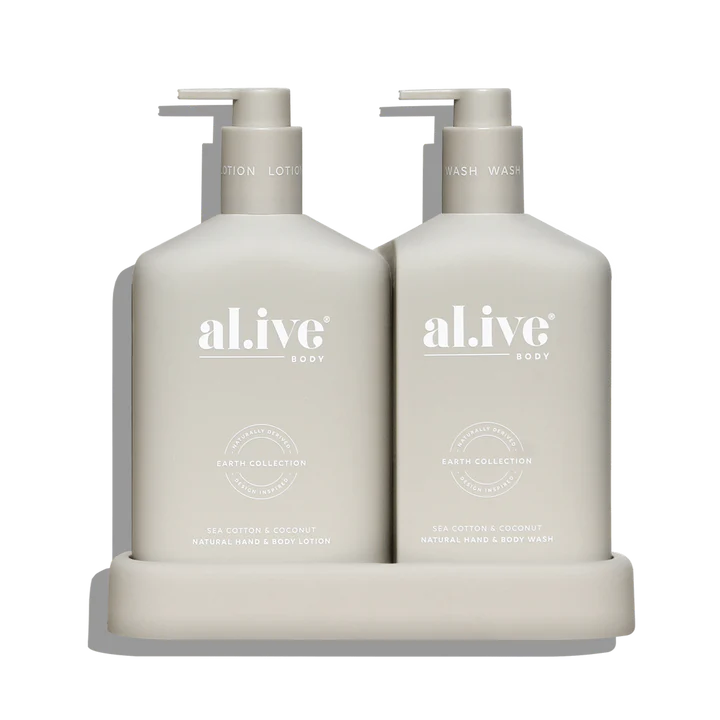 al.ive Body Wash & Lotion Duo in Sea Cotton & Coconut (Made in Australia)