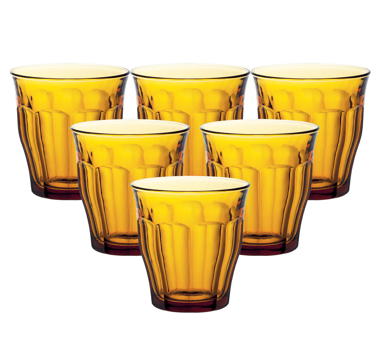 Duralex Picardie Amber Tumblers - Flared - 250ml - Set of 6 (Made in France)