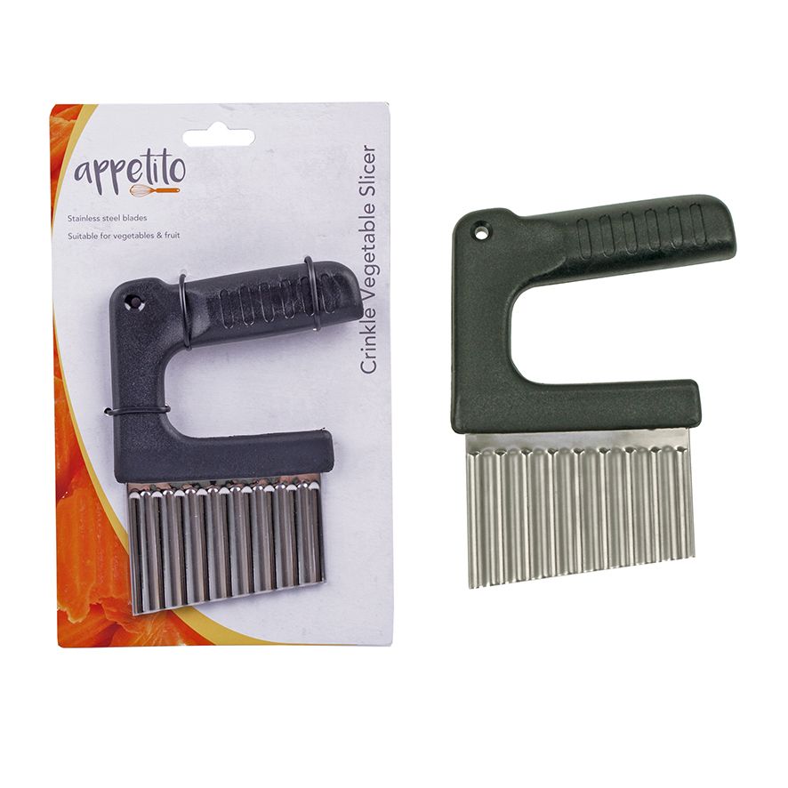Appetito Crinkle Vegetable Slicer Garnishing Tool - Black