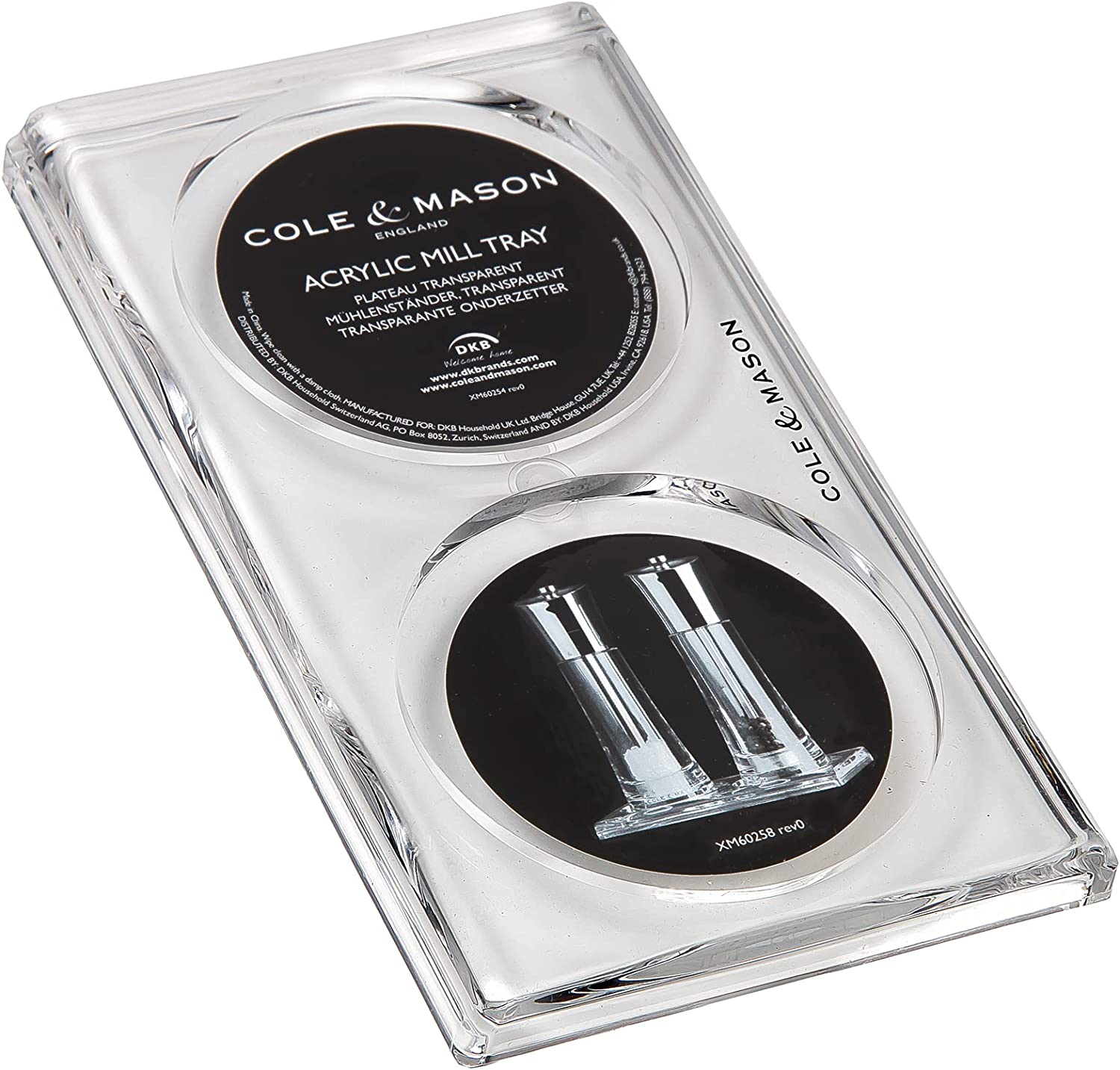 Cole & Mason Acrylic Salt & Pepper Mill Tray - 16.5x9.5cm