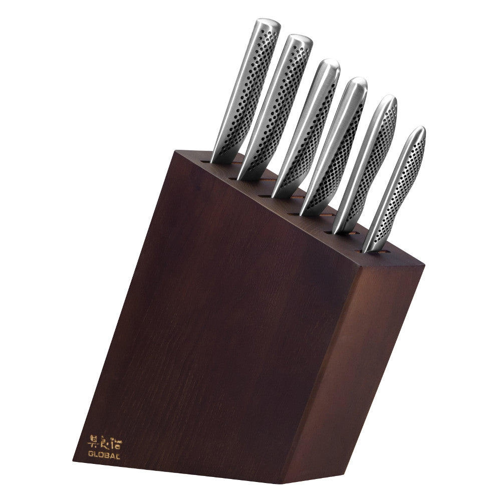 Global Kyoto 7pc Knife Block Set - Ash Wood