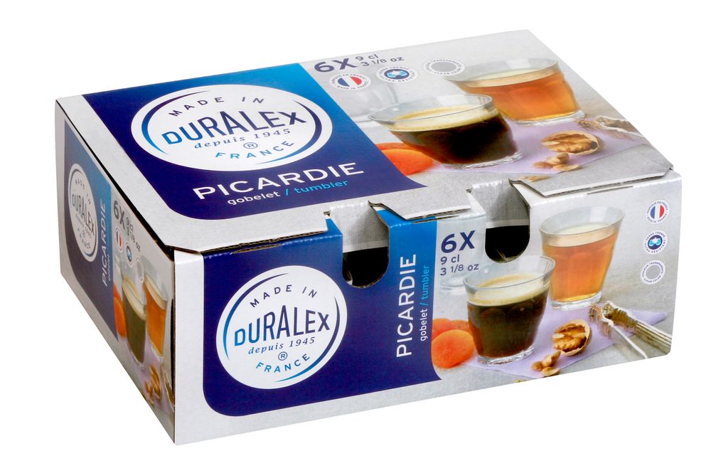 Duralex Picardie Clear Tumblers - Flared - 90ml - Set of 6 (Made in France)
