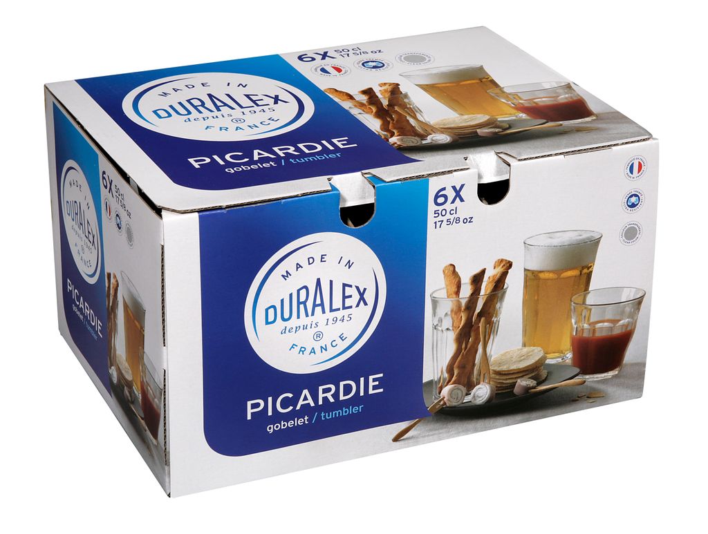 Duralex Picardie Highball Tumblers - 500ml - Set of 6 (Made in France)