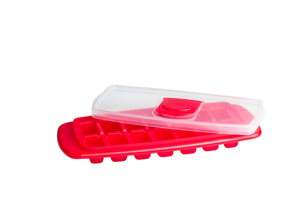 Cuisena Ice Cube Tray With Lid 14 Cubes - Red