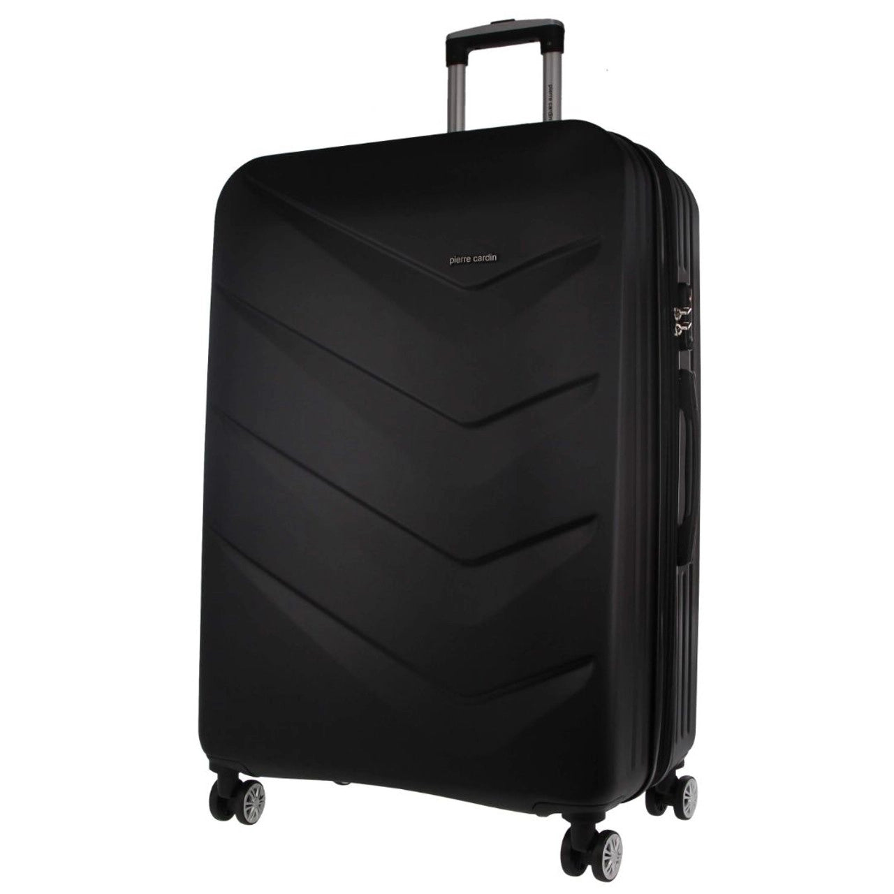 Pierre Cardin Hard Shell 4 Wheel Suitcase - Medium - Black - Expandable - Lightweight