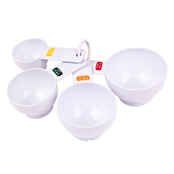 Appetito Plastic Measuring Cups - Set of 4 - White
