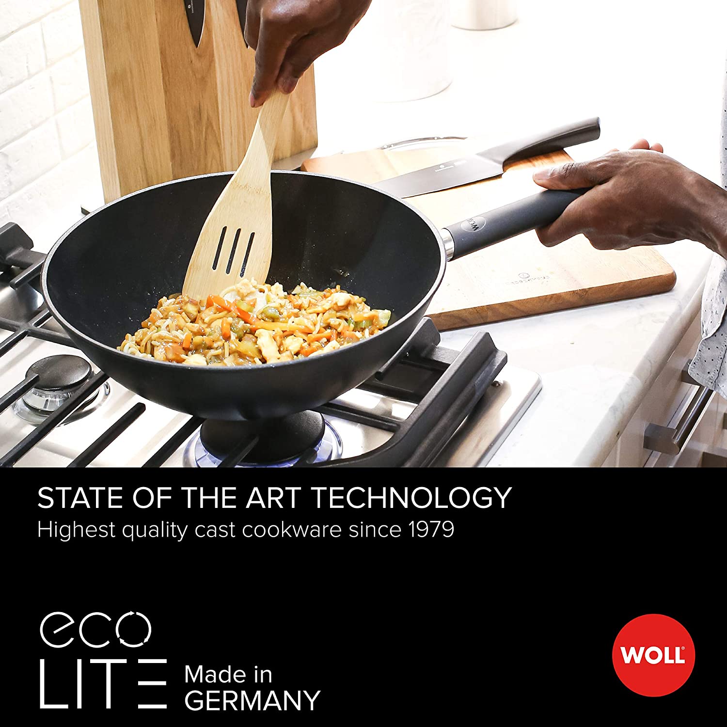 Woll Eco Lite Fix Handle Induction Wok - 30cm