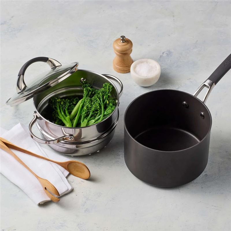 Anolon Endurance+ 18cm/2.8L Covered Saucepan & Bonus Steamer Set