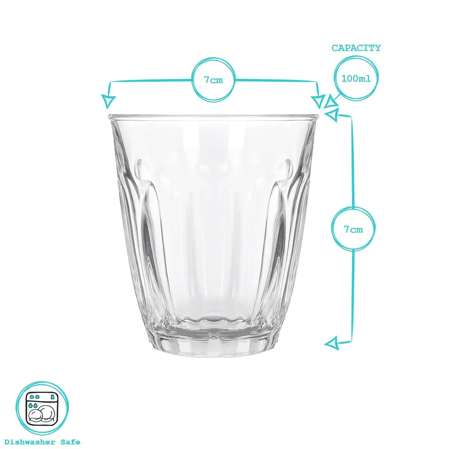 Fluted Espresso Glass - 100ml - Set of 6