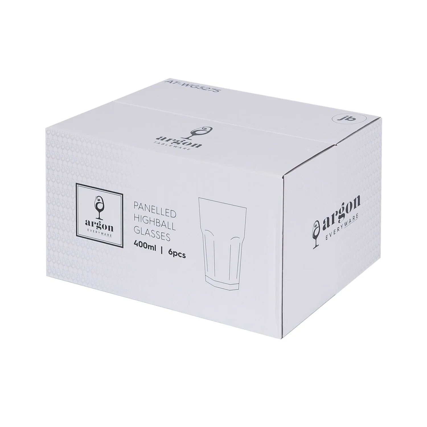Panelled Highball Glasses 400ml  - Pack of 6