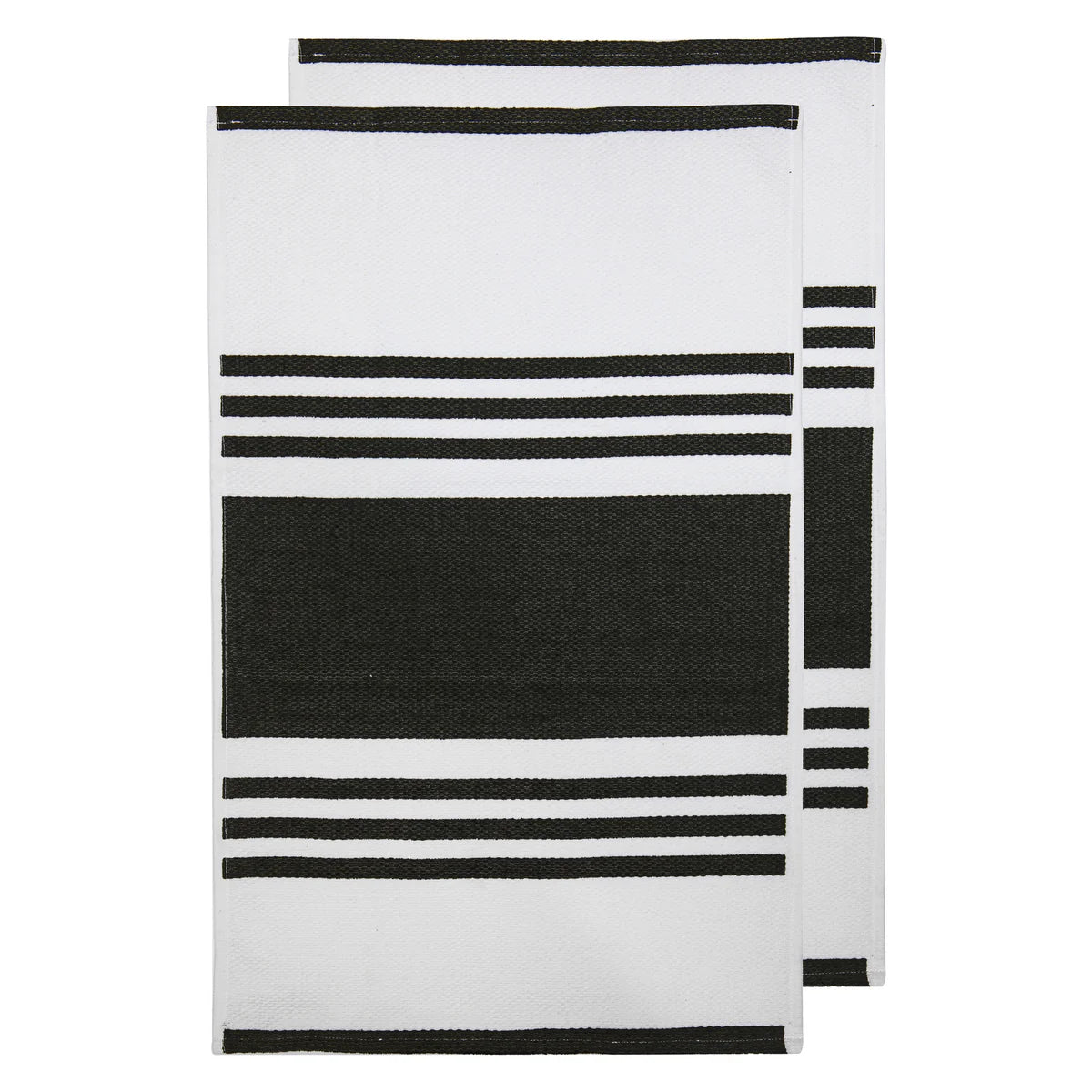 Ladelle Lennox Black Kitchen Towels - Set of 2 - 50x70cm