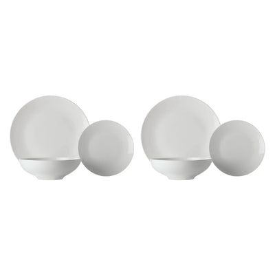 2x Maxwell & Williams White Basics Tribeca Coupe Dinner Set 12pc Gift Boxed