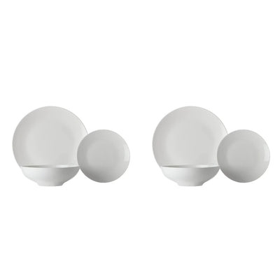 2x Maxwell & Williams White Basics Tribeca Coupe Dinner Set 18pc Gift Boxed