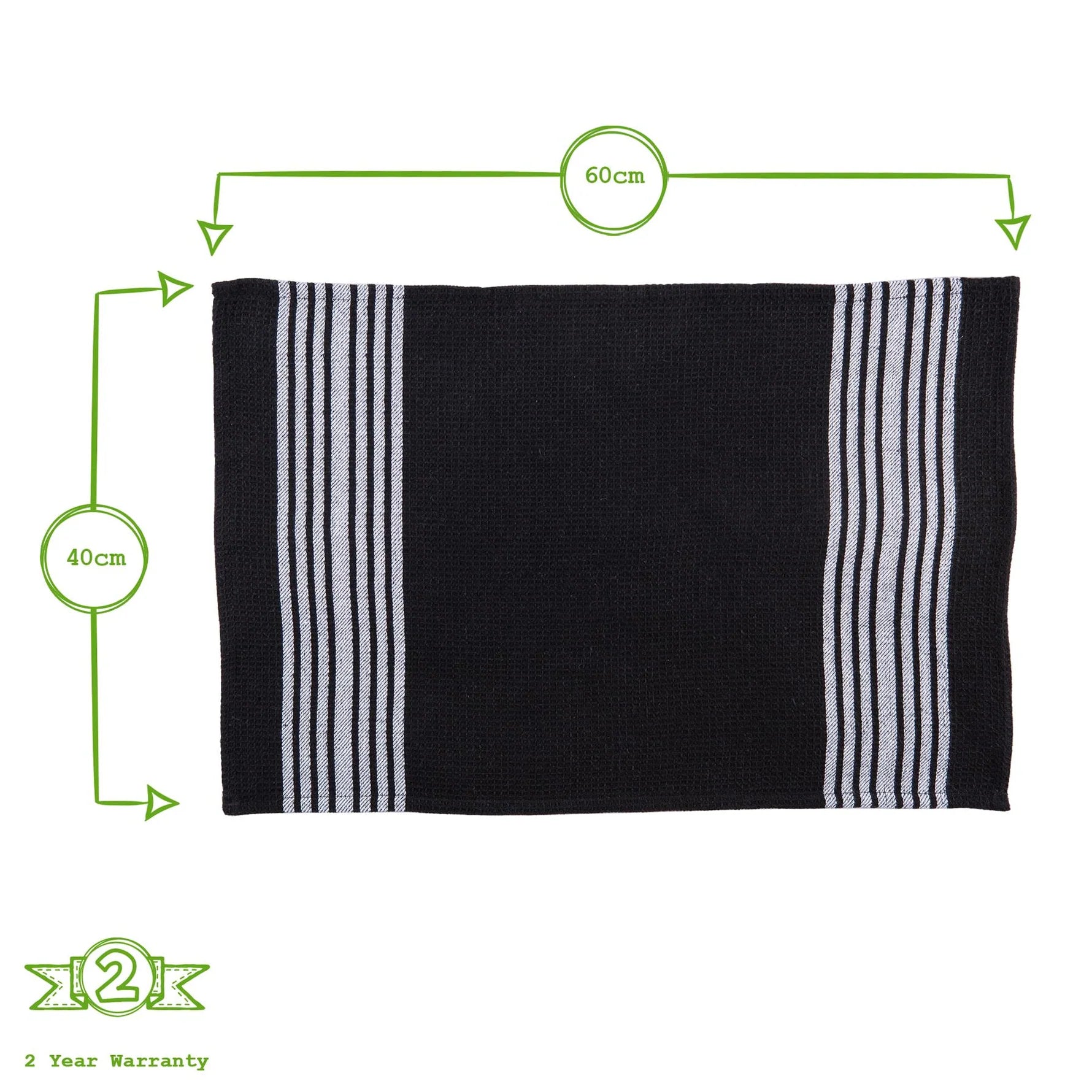 Nicola Spring Turkish Cotton Tea Towel 60 x 40cm - Black