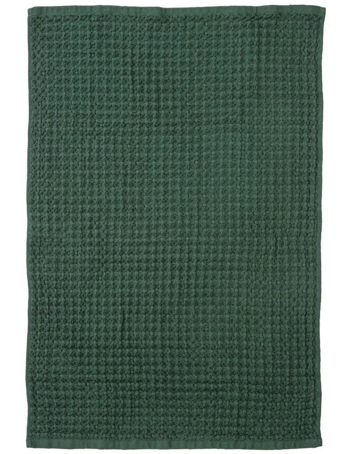 Ladelle Chunky Waffle Olive 2pk Kitchen Towels - 45x70cm