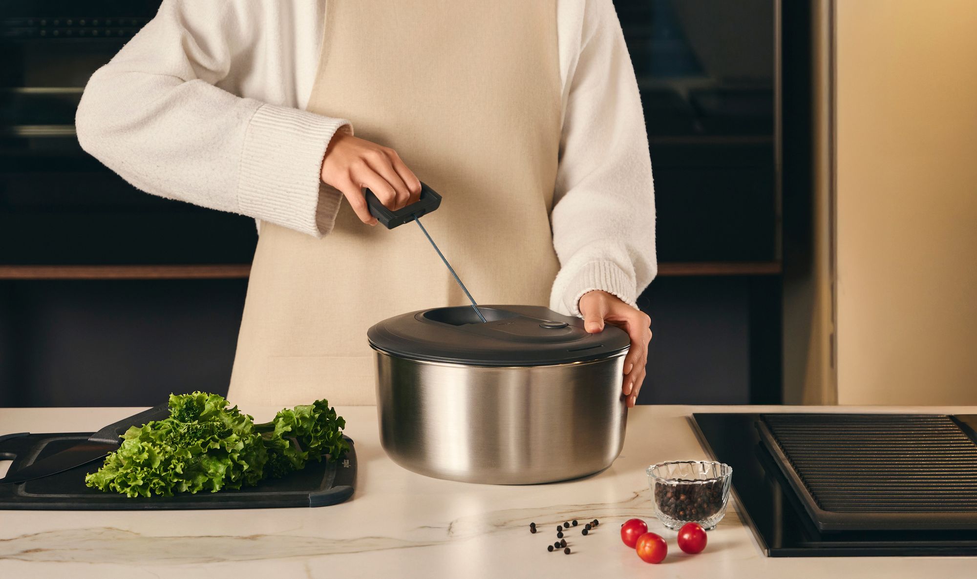 Zyliss Easy Spin Salad Spinner - Stainless Steel