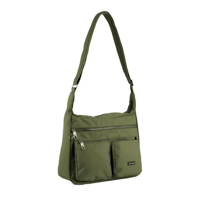 Pierre Cardin Nylon Anti - Theft Cross Body Bag - Olive