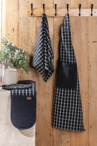 Ladelle Hemingway Black Double Oven Mitt - 18x85cm