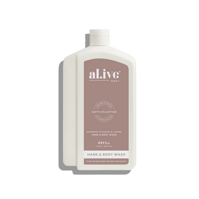 al.ive Hand & Body Wash Refill 1L - Raspberry Blossom & Juniper (Made in Australia)