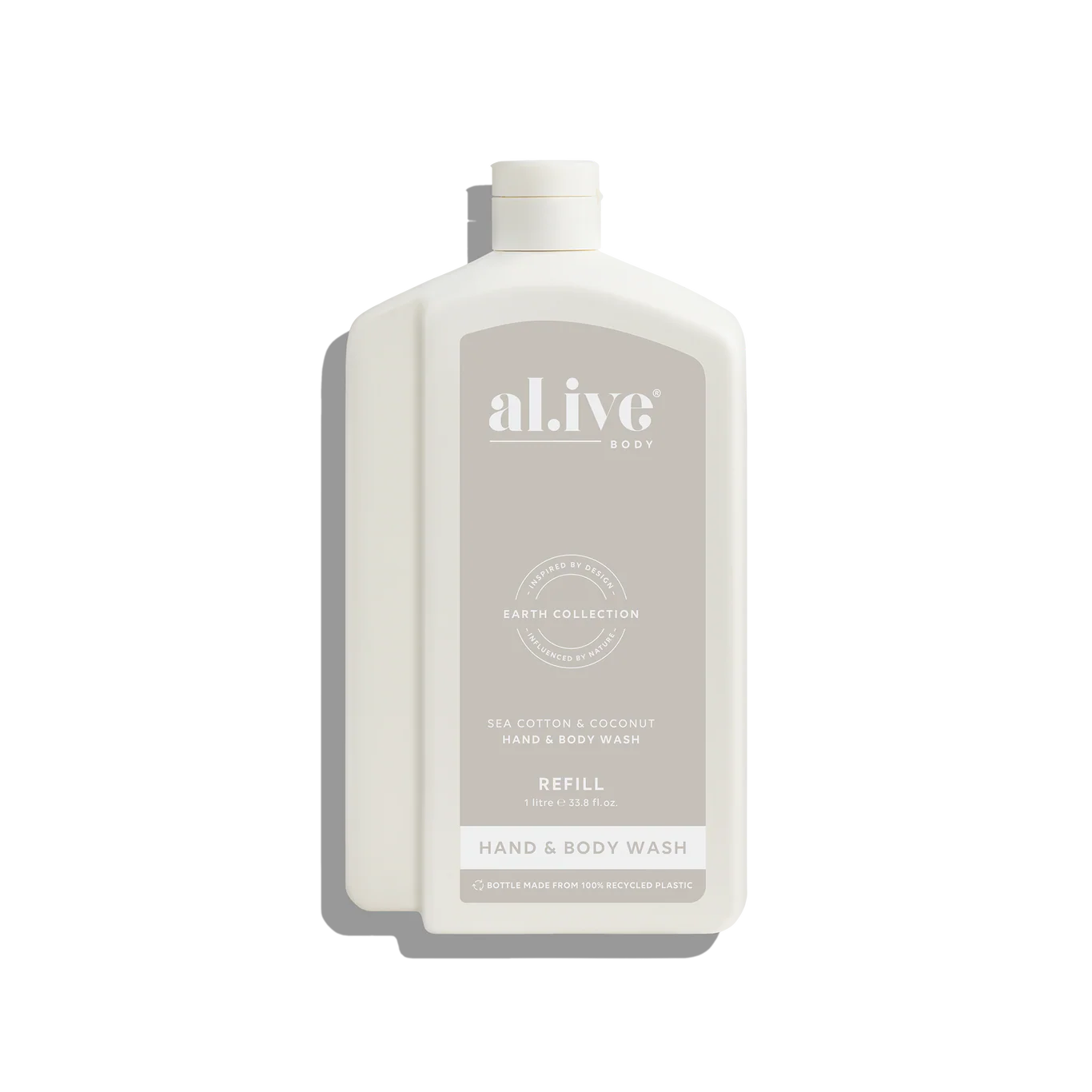 al.ive Hand & Body Wash Refill 1L - Sea Cotton & Coconut (Made in Australia)