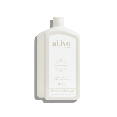 al.ive Hand & Body Wash Refill 1L - Mango & Lychee (Made in Australia)