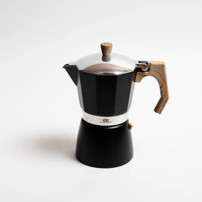 Coffee Culture Stove Top Coffee Maker 6 Cup - Black