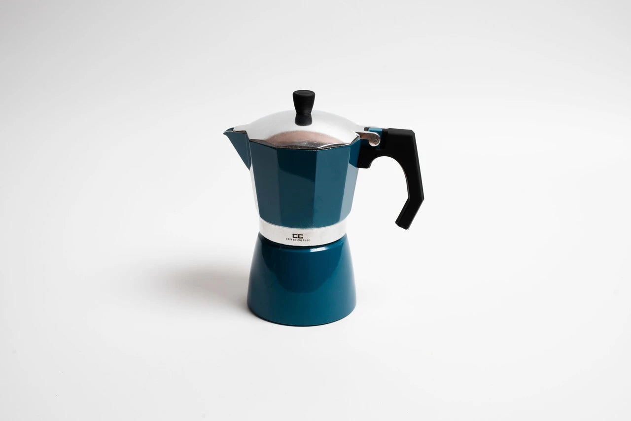 Coffee Culture Stove Top Coffee Maker 6 Cup - Blue