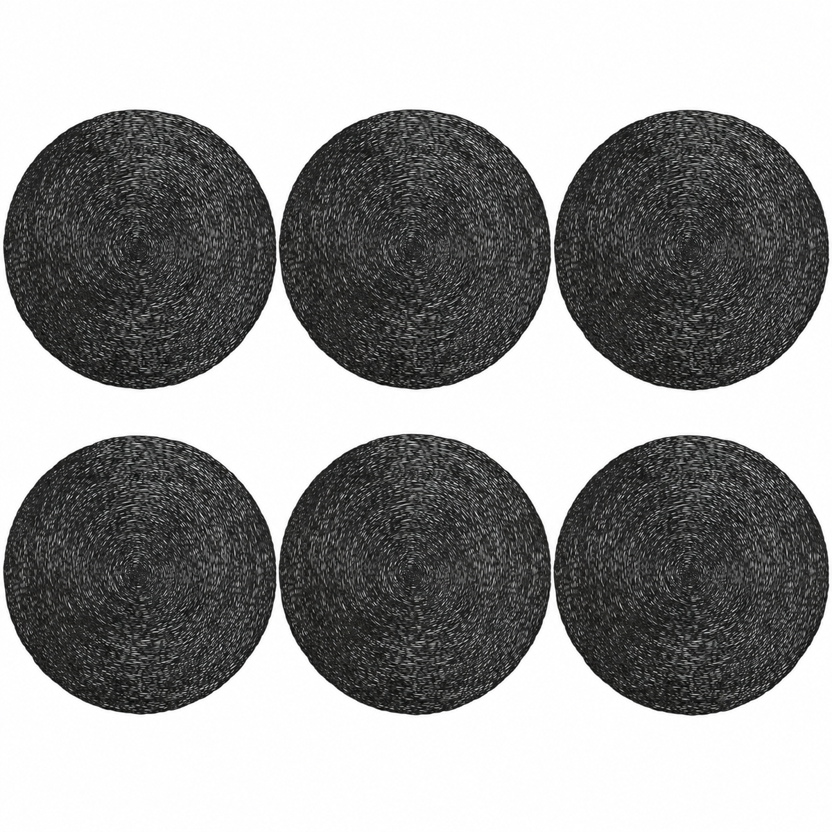 Maxwell & Williams Table Accents Lace Metallic Round Placemat 38cm - Black - Pack of 6