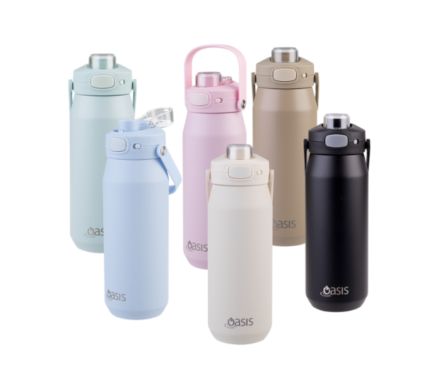 Oasis Ceramic Lined Stainless Steel Triple Wall Insulated Capri Drink Bottle With Quick Release Lid 750ml - Indigo
