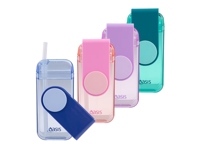 Oasis Kid's Tritan Juice Box With Straw 300ml - Blue