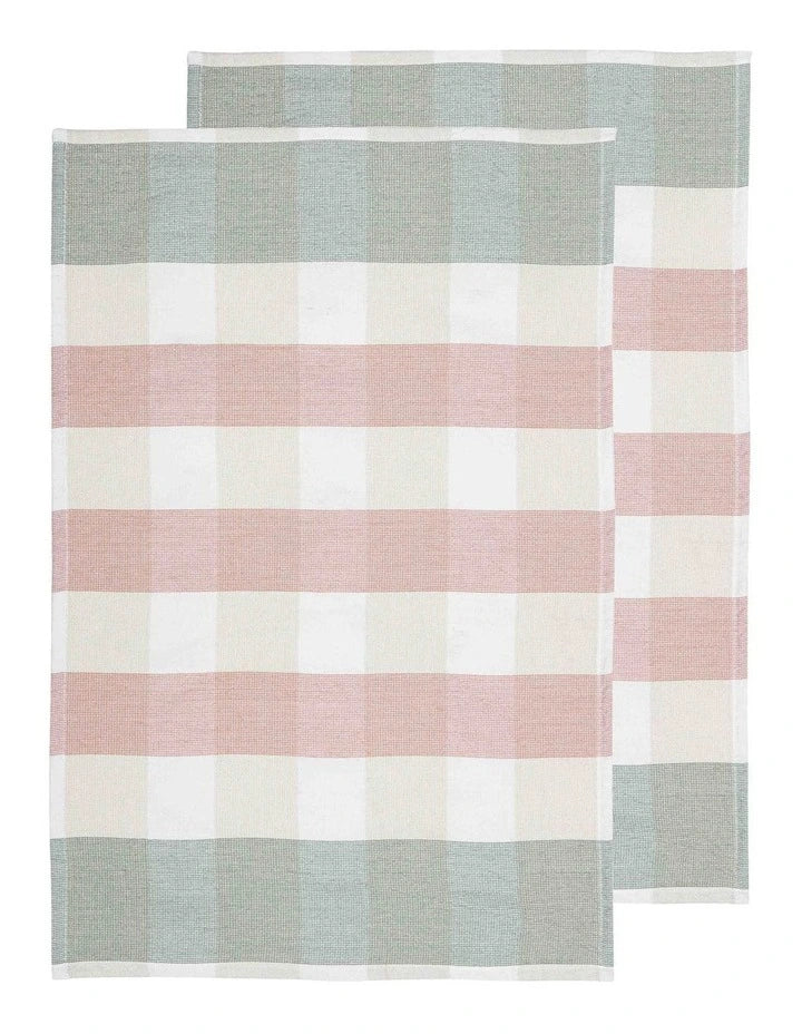 Ladelle  Bailie Terry Pink 2pk Kitchen Towel Set - 43x65cm