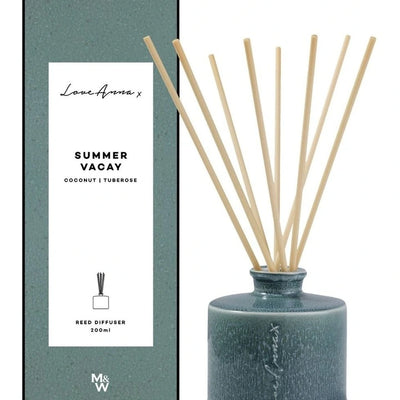 Love Anna x Chapters Summer Vacay Reed Diffuser 200ml - Coconut & Tuberose