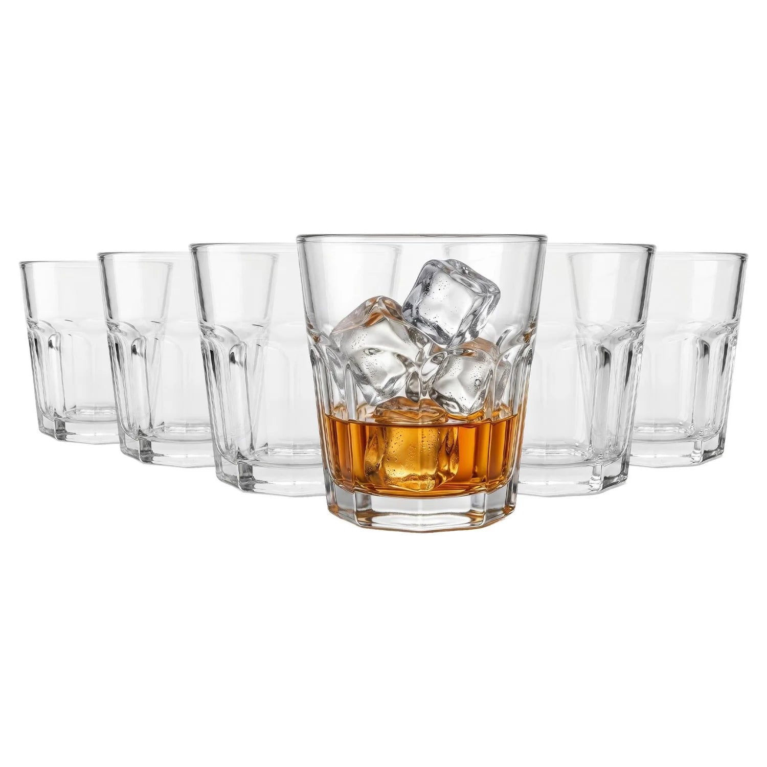 Panelled Glass Tumblers 285ml - Pack of 6