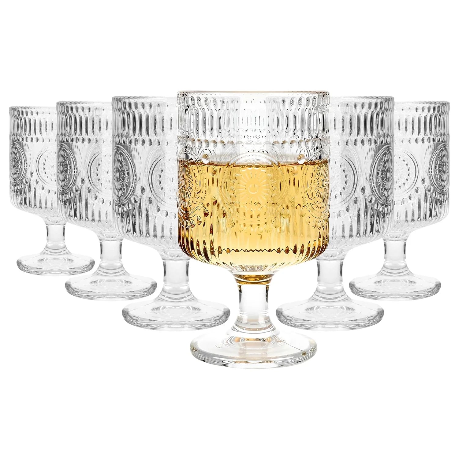 Amore Ribbed Wine Glasses 270ml - Pack of 6