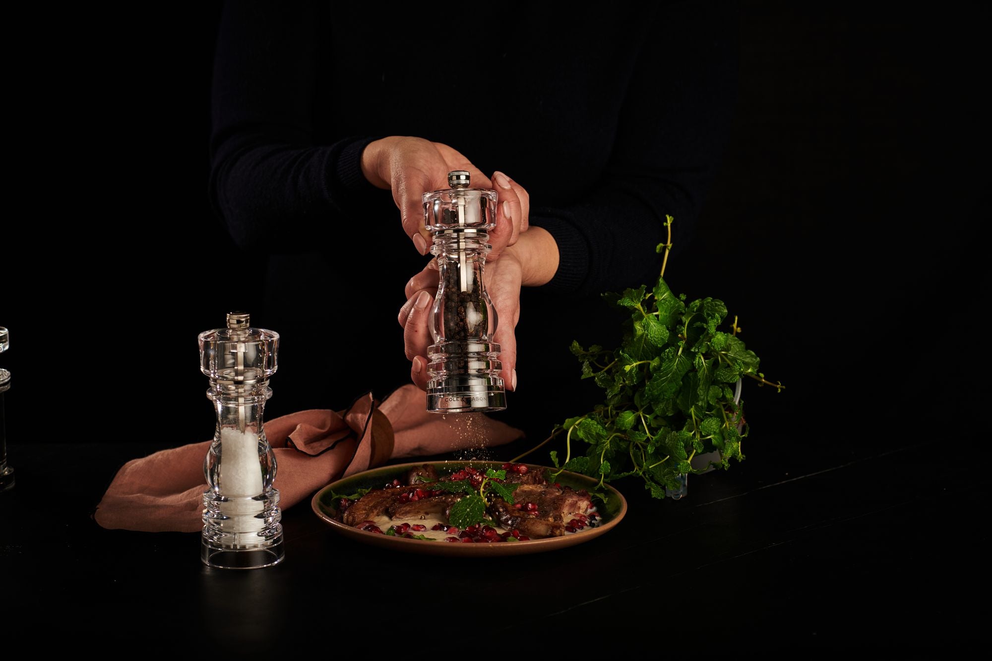 Cole & Mason London Acrylic Salt and Pepper Mill Gift Set - 18cm