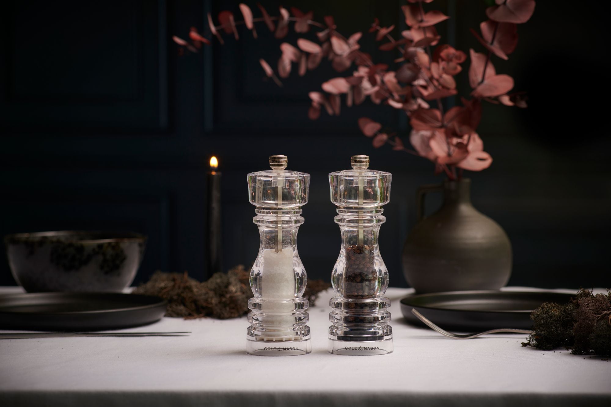 Cole & Mason London Acrylic Salt and Pepper Mill Gift Set - 18cm