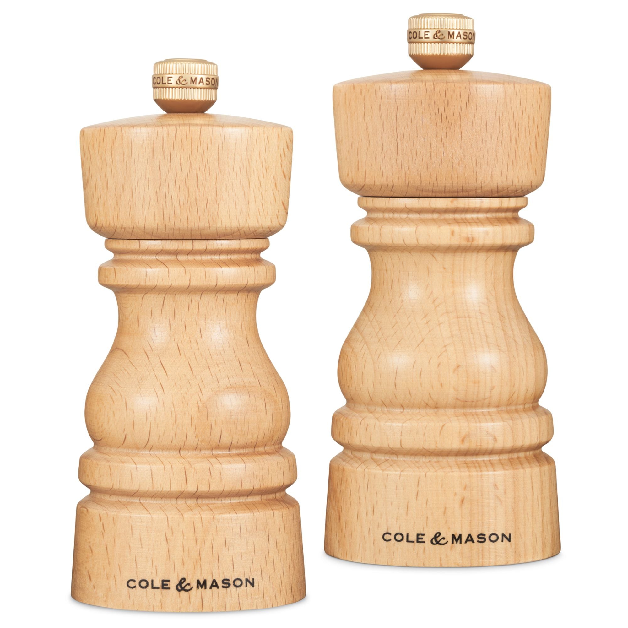 Cole & Mason London Salt and Pepper Mill Gift Set - Natural Beech - 13cm