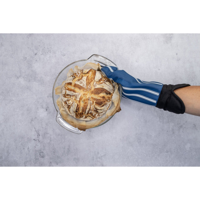 Cuisena Silicone/Fabric Oven Glove Stripe - Blue