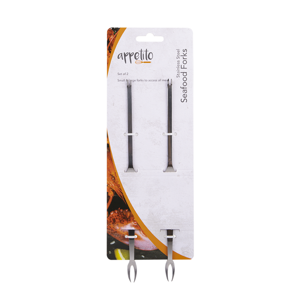 Appetito Stainless Steel Seafood Forks - Set of 2