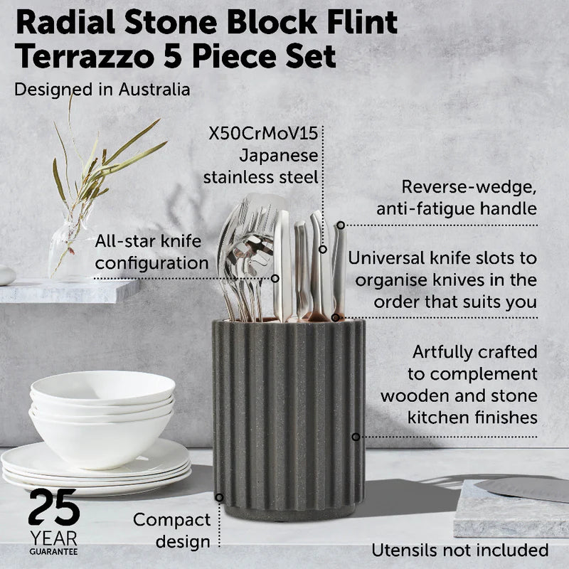 Furi Radial Stone Block Set Flint Terrazzo - 5 Piece