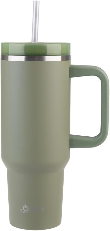 Oasis Stainless Steel Double Wall Insulated "Commuter" Travel Tumbler 1.2L - Olive Green
